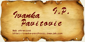 Ivanka Pavitović vizit kartica